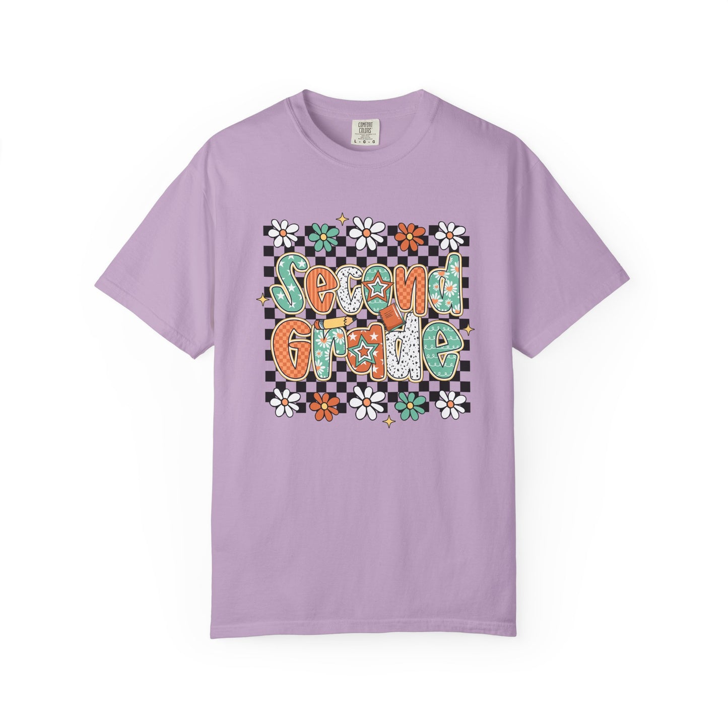 Retro Second Grade Teacher Tee Unisex Garment-Dyed T-shirt, School Teacher Gift, Back to School