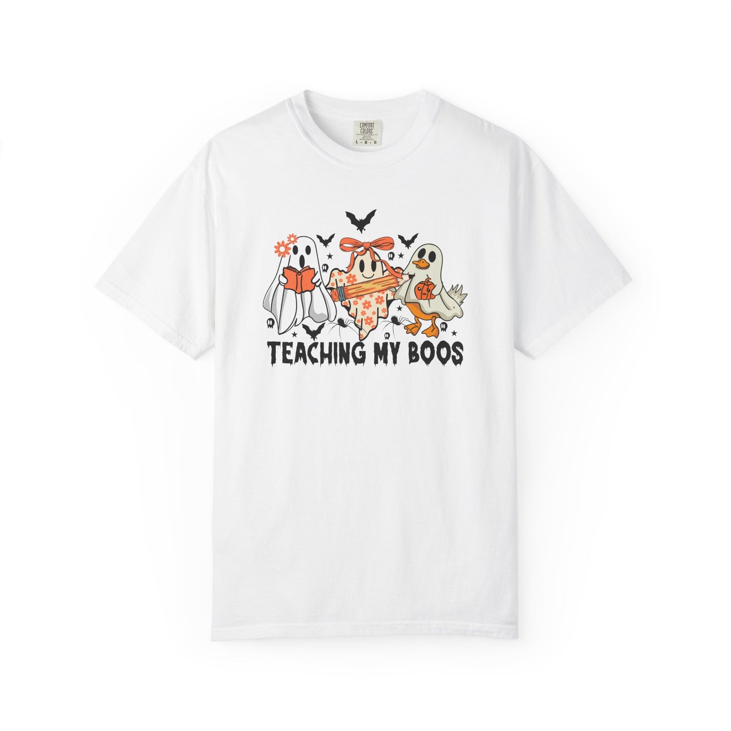 Ghostly Teaching T-Shirt, Halloween Gift, Spooky Tee, Fun Family Shirt, Unisex Cotton Top - Haunted Teacher Apparel
