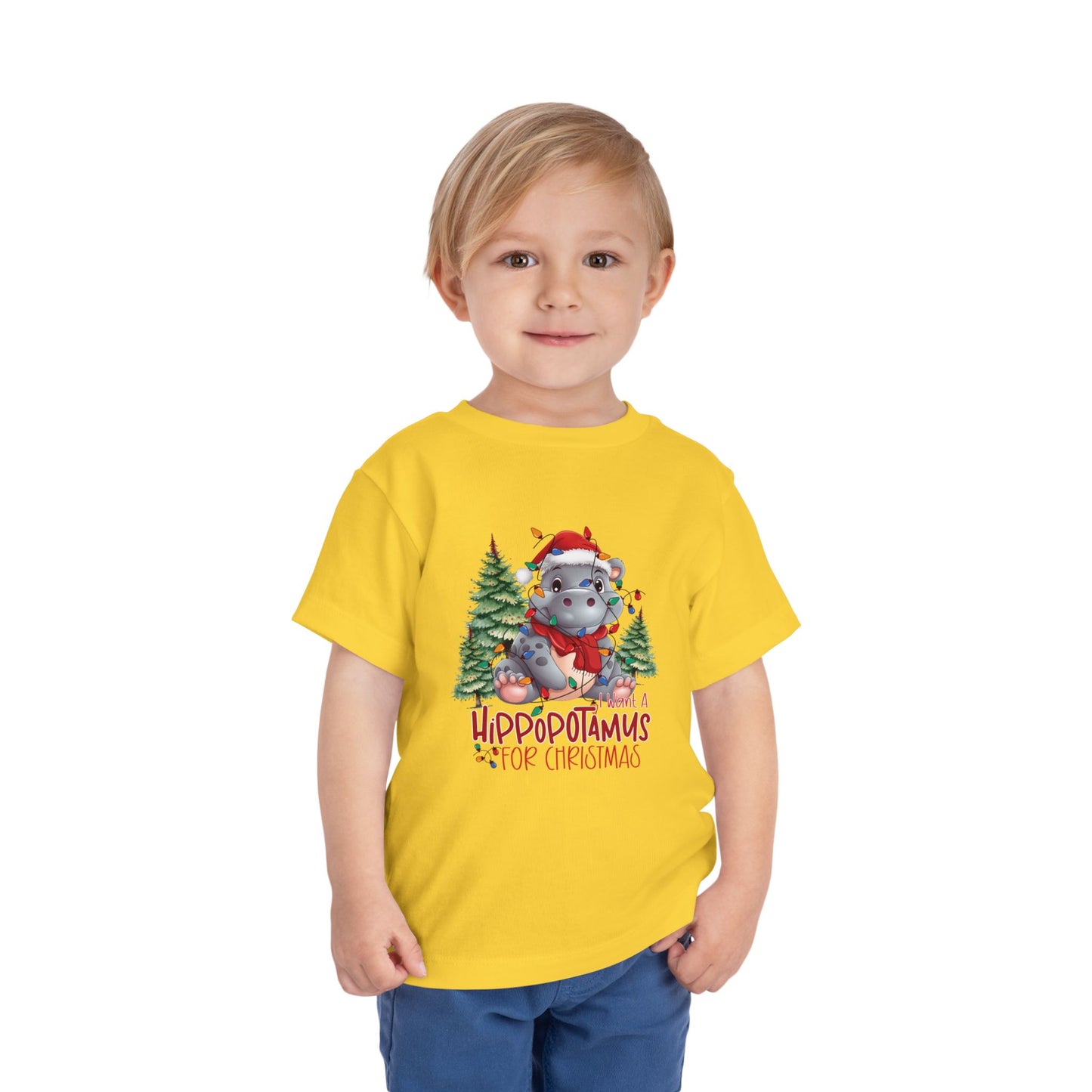 I want a hippopotamus for Christmas Toddler Short Sleeve Tee/ Bella Canvas Soft Toddler tee