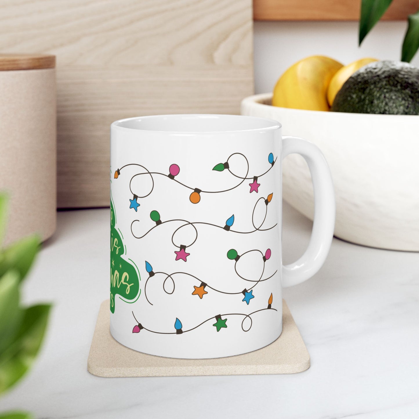 My favorite color is Christmas Lights Ceramic Mug, (11oz)