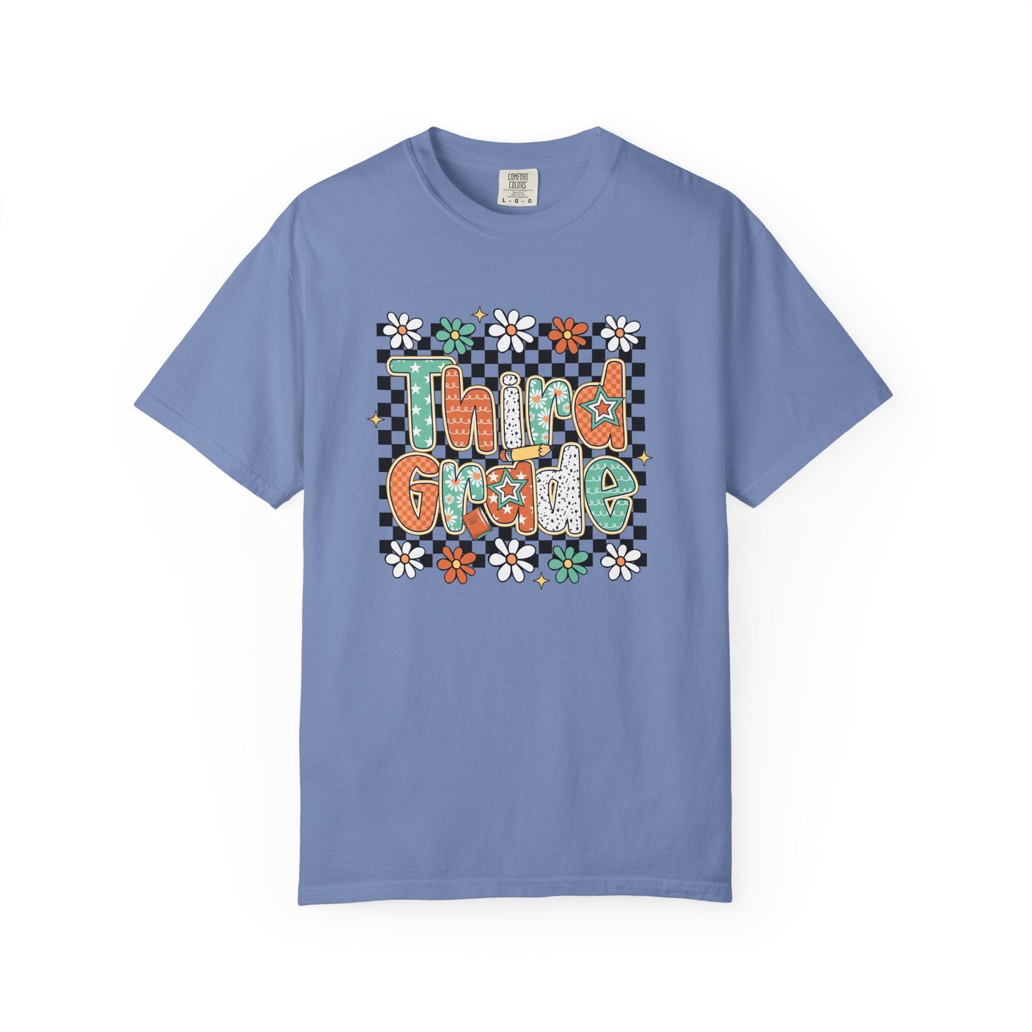 Retro Third Grade Unisex Garment-Dyed T-shirt, Back to School Shirt, Teacher Tee