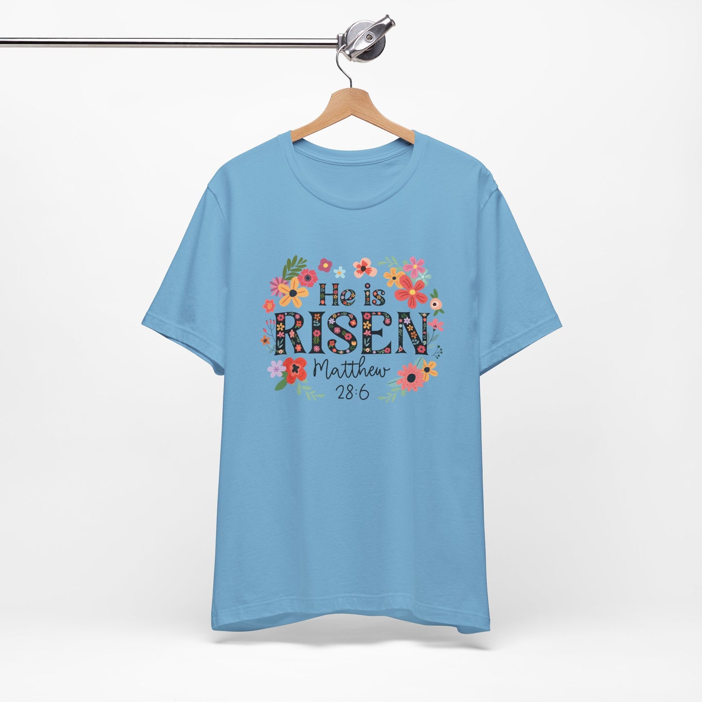 He is Risen Floral Tee, Easter Celebration Shirt, Christian Faith Apparel, Spring Outfit, Inspirational Gift