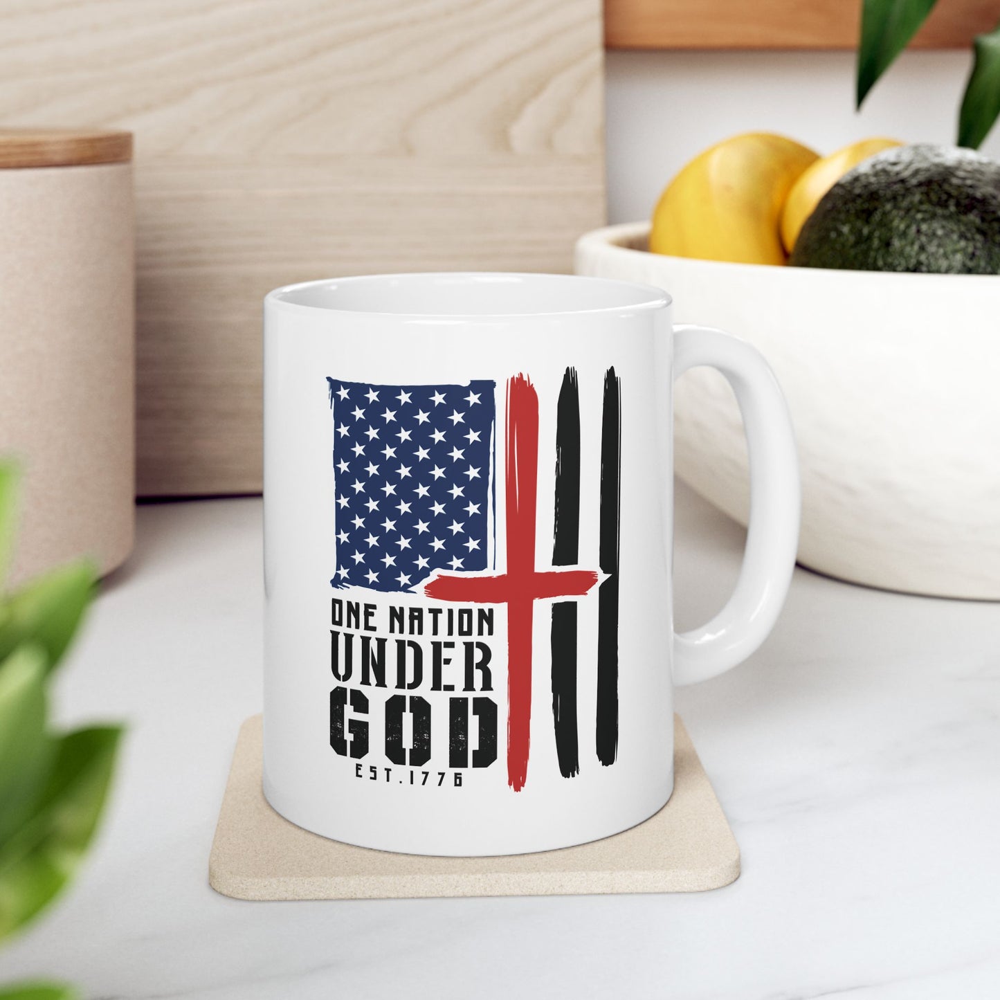 One Nation Under God Ceramic Mug, (11oz)