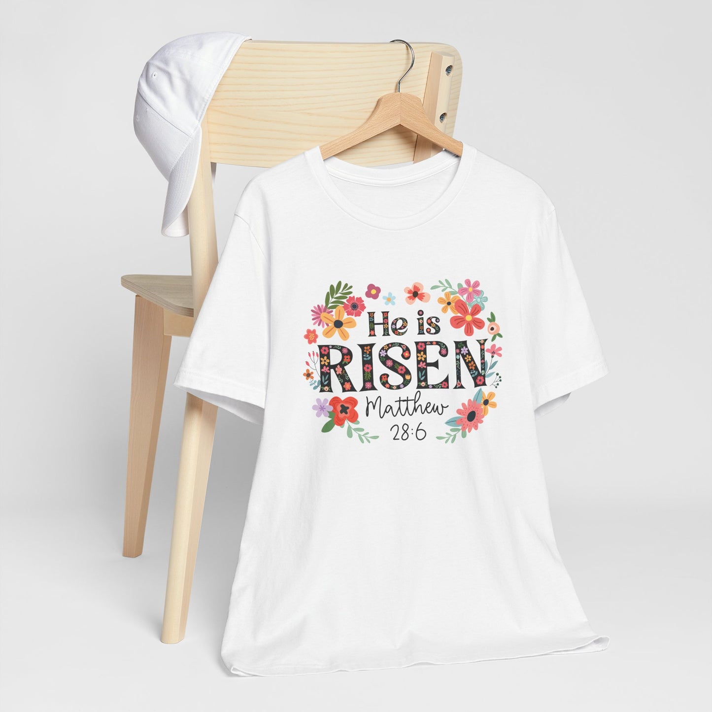 He is Risen Floral Tee, Easter Celebration Shirt, Christian Faith Apparel, Spring Outfit, Inspirational Gift