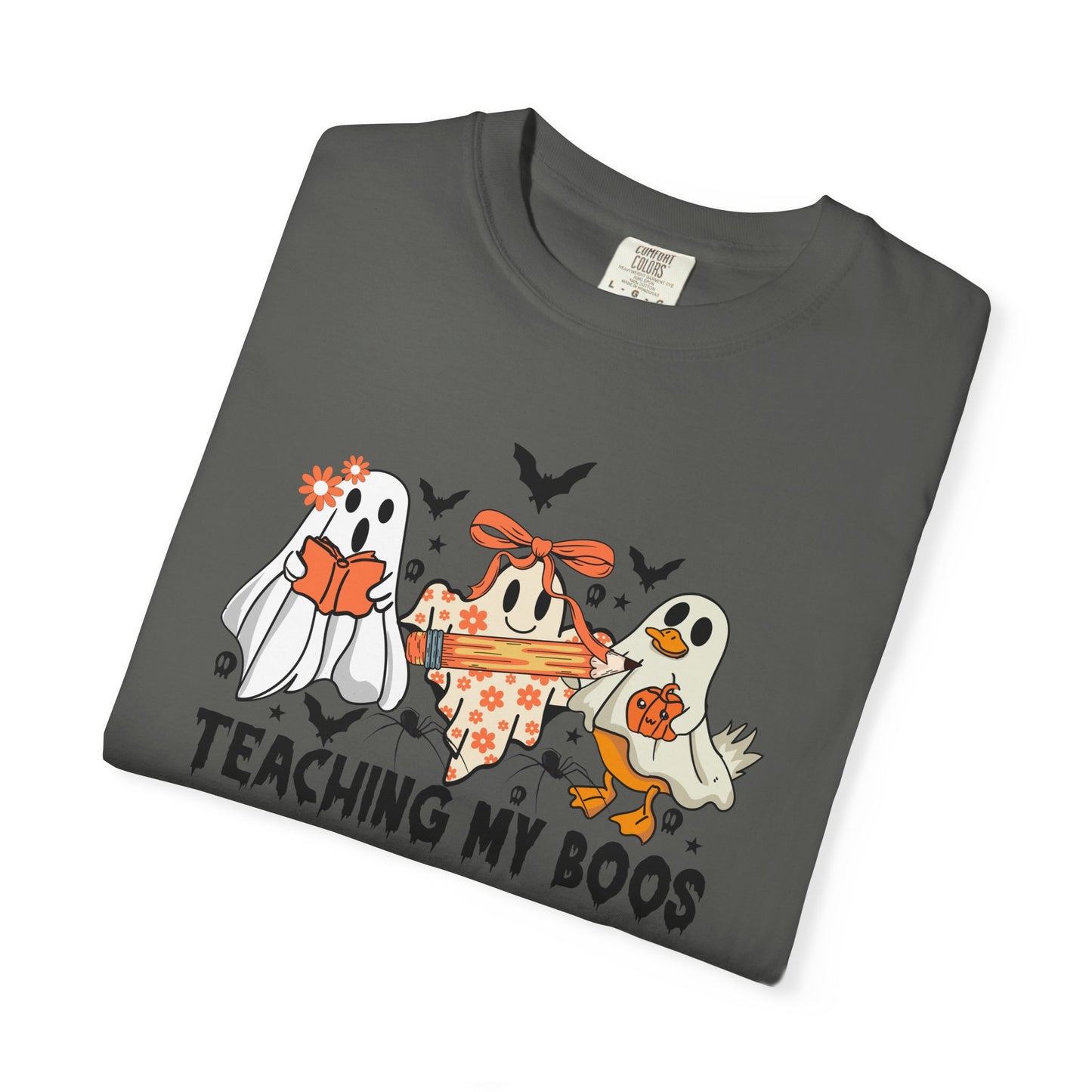 Ghostly Teaching T-Shirt, Halloween Gift, Spooky Tee, Fun Family Shirt, Unisex Cotton Top - Haunted Teacher Apparel