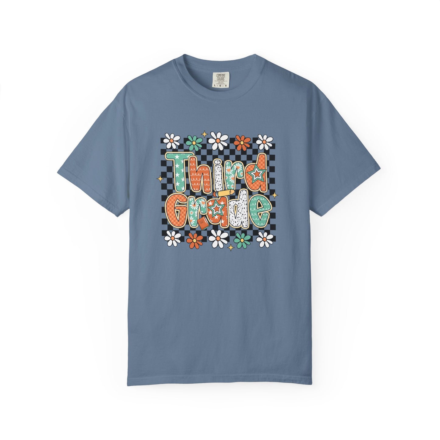 Retro Third Grade Unisex Garment-Dyed T-shirt, Back to School Shirt, Teacher Tee
