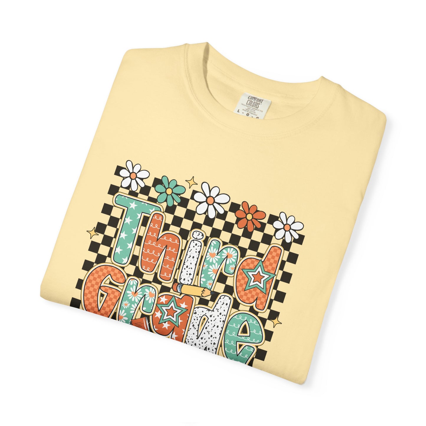 Retro Third Grade Unisex Garment-Dyed T-shirt, Back to School Shirt, Teacher Tee