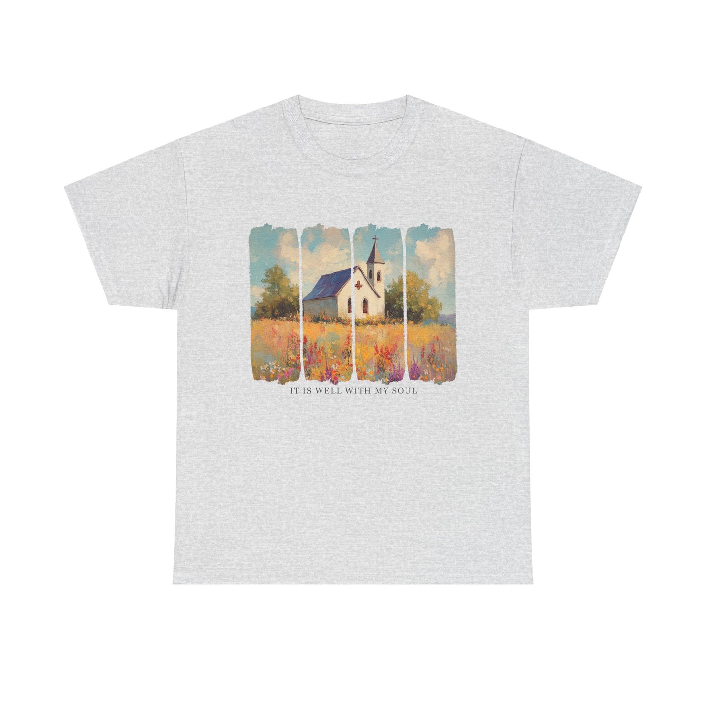 Inspirational Unisex Heavy Cotton Tee - "It Is Well With My Soul" - Faith Shirt, Spiritual Gift, Comfort Tee, Religious