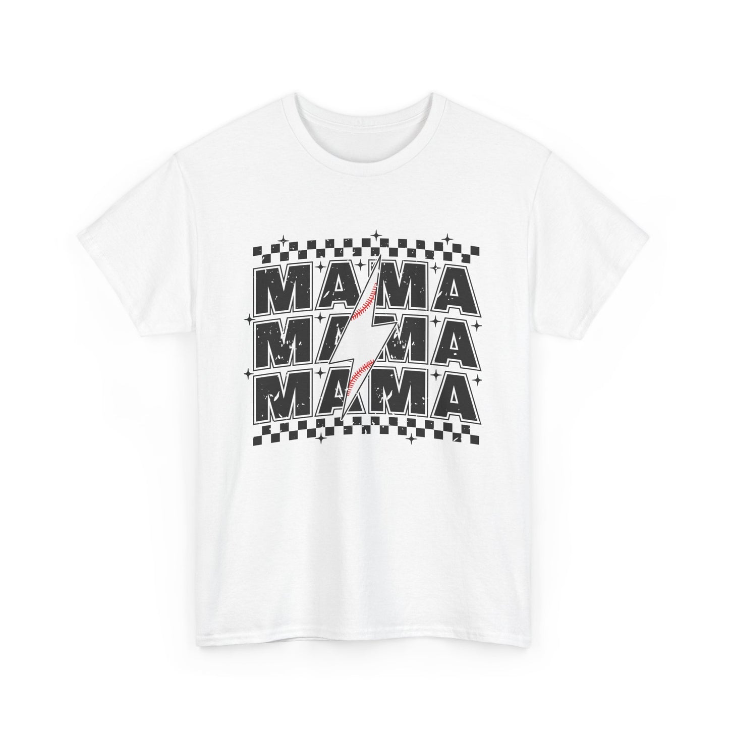 Mama Baseball Tee, Mama lightening bolt baseball t-shirt