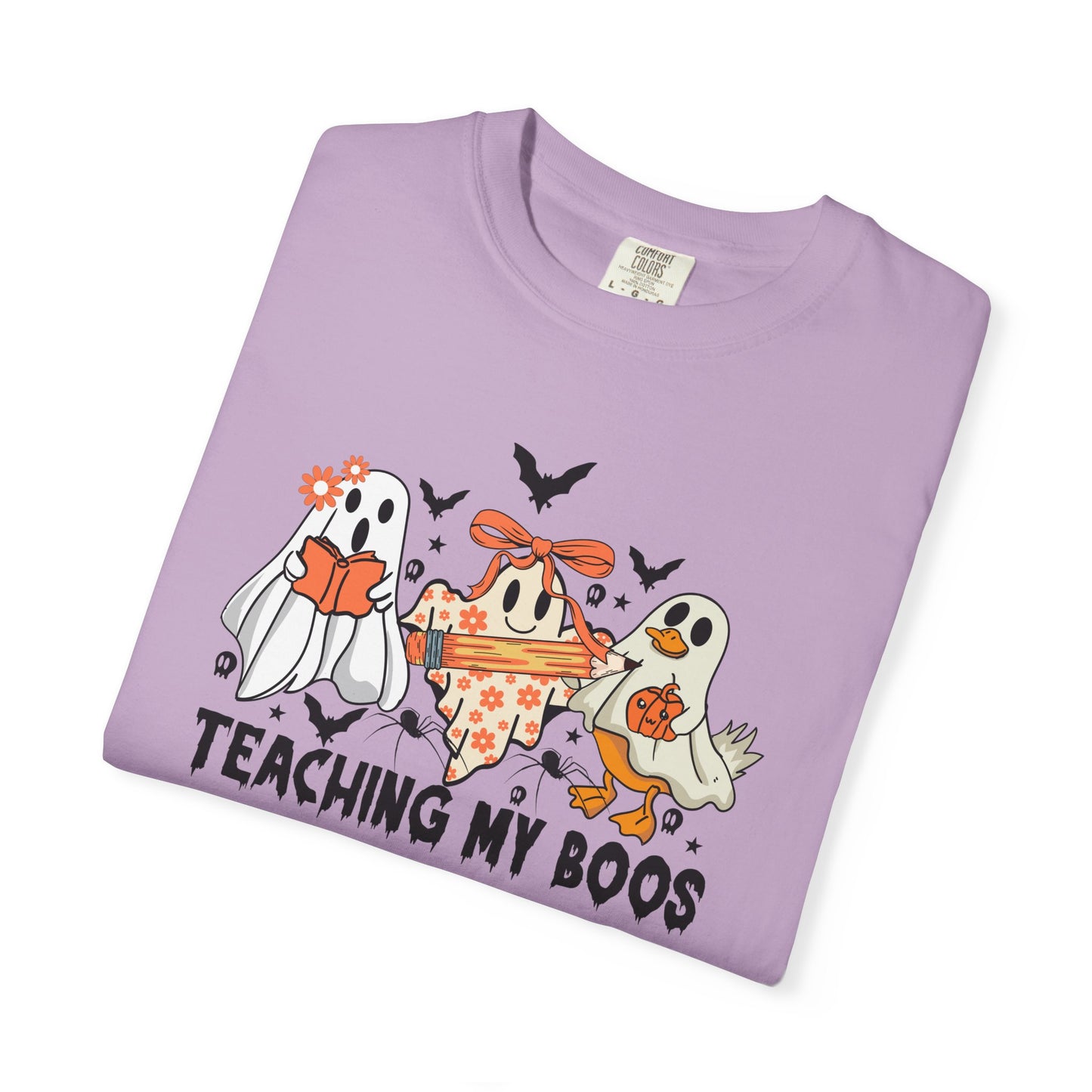 Ghostly Teaching T-Shirt, Halloween Gift, Spooky Tee, Fun Family Shirt, Unisex Cotton Top - Haunted Teacher Apparel