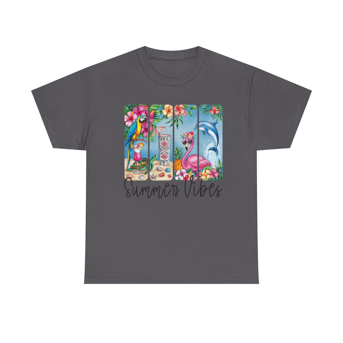 Summer Vibes Tee | Casual Graphic T-Shirt, Beachwear, Tropical Gift, Vacation Top, Unisex Summer Shirt