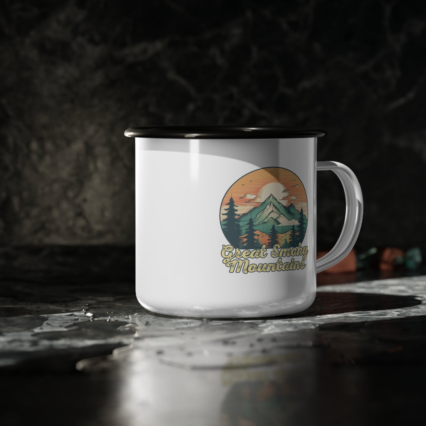 Great Smoky Mountains Camp Enamel Coffee Cup