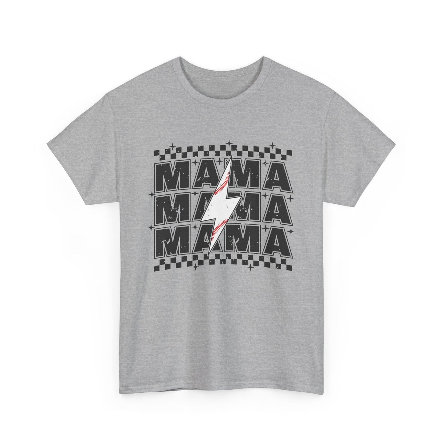 Mama Baseball Tee, Mama lightening bolt baseball t-shirt