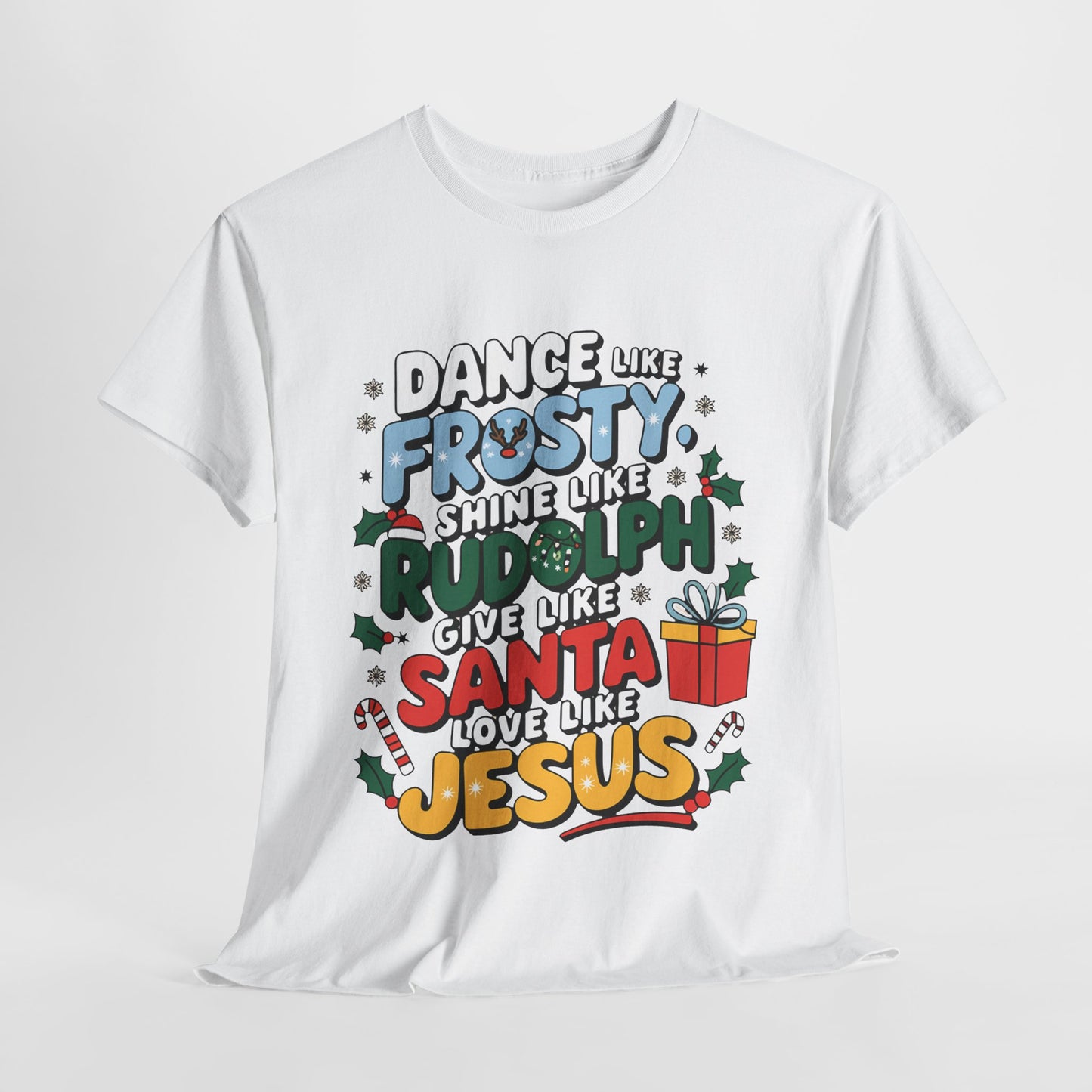 Holiday Unisex Heavy Cotton Tee/Christmas Tee/Dance like Frosty/Christmas Retro Shirt