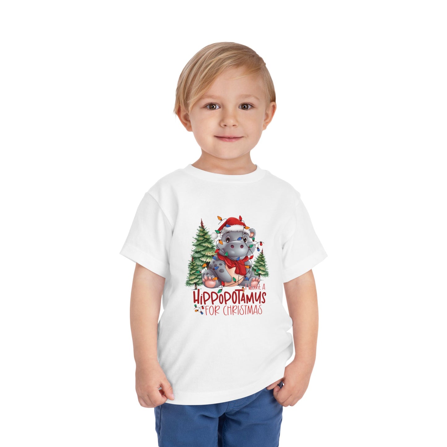 I want a hippopotamus for Christmas Toddler Short Sleeve Tee/ Bella Canvas Soft Toddler tee