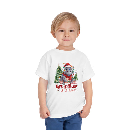 I want a hippopotamus for Christmas Toddler Short Sleeve Tee/ Bella Canvas Soft Toddler tee