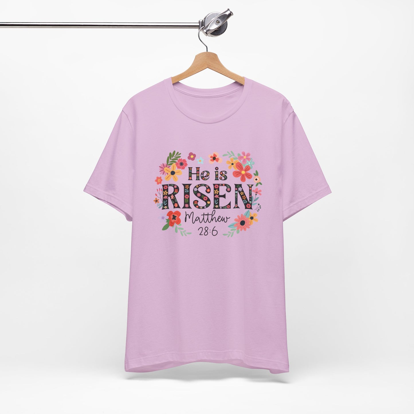 He is Risen Floral Tee, Easter Celebration Shirt, Christian Faith Apparel, Spring Outfit, Inspirational Gift