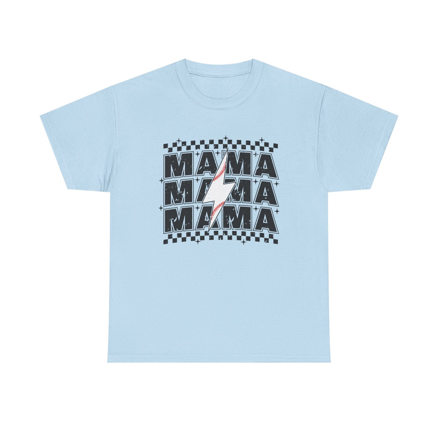 Mama Baseball Tee, Mama lightening bolt baseball t-shirt