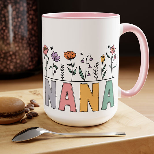 Nana Large Two-Tone Coffee Mugs, 15oz