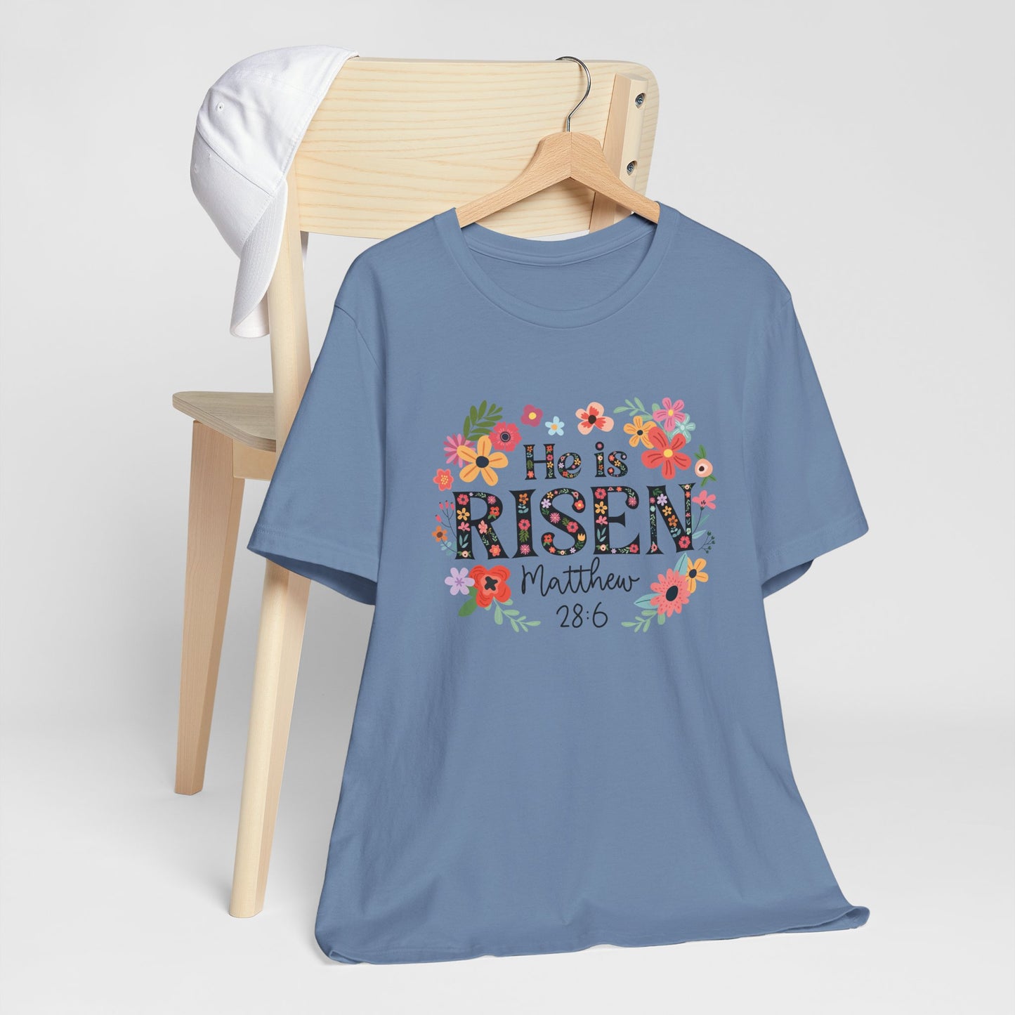 He is Risen Floral Tee, Easter Celebration Shirt, Christian Faith Apparel, Spring Outfit, Inspirational Gift