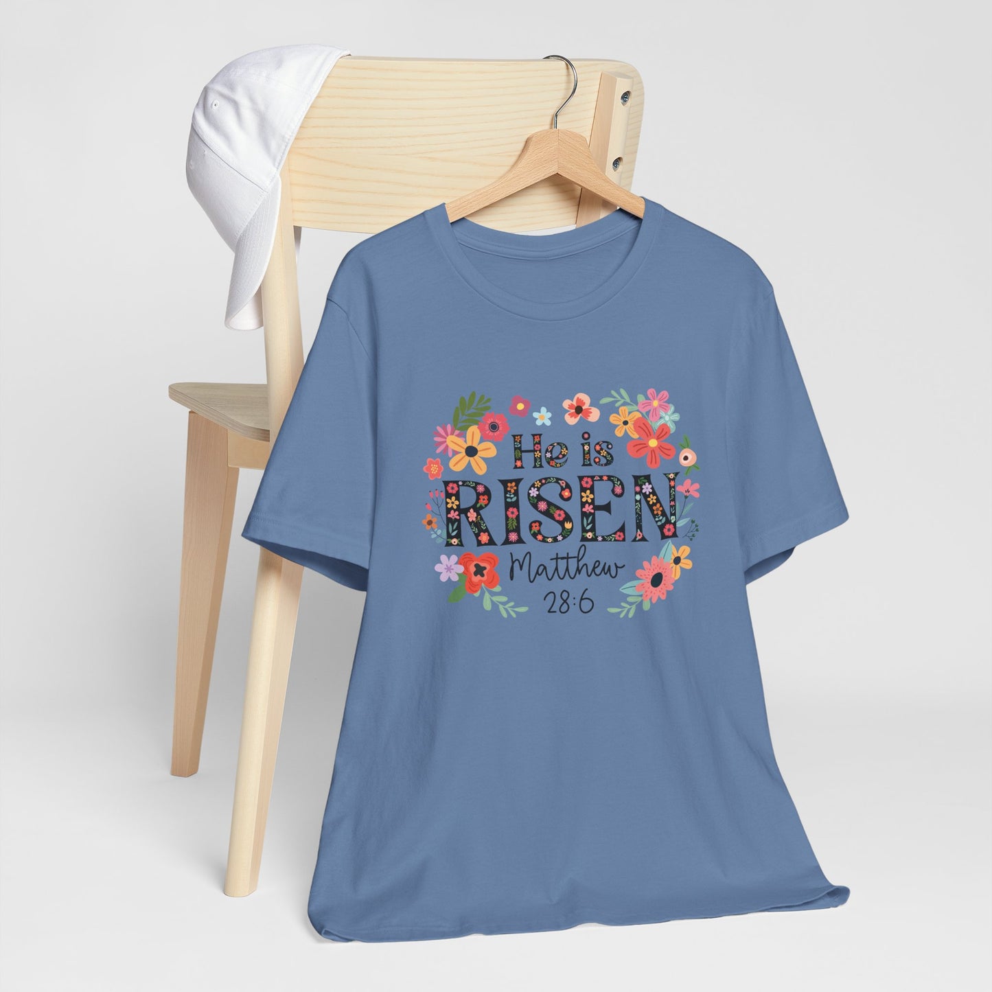 He is Risen Floral Tee, Easter Celebration Shirt, Christian Faith Apparel, Spring Outfit, Inspirational Gift