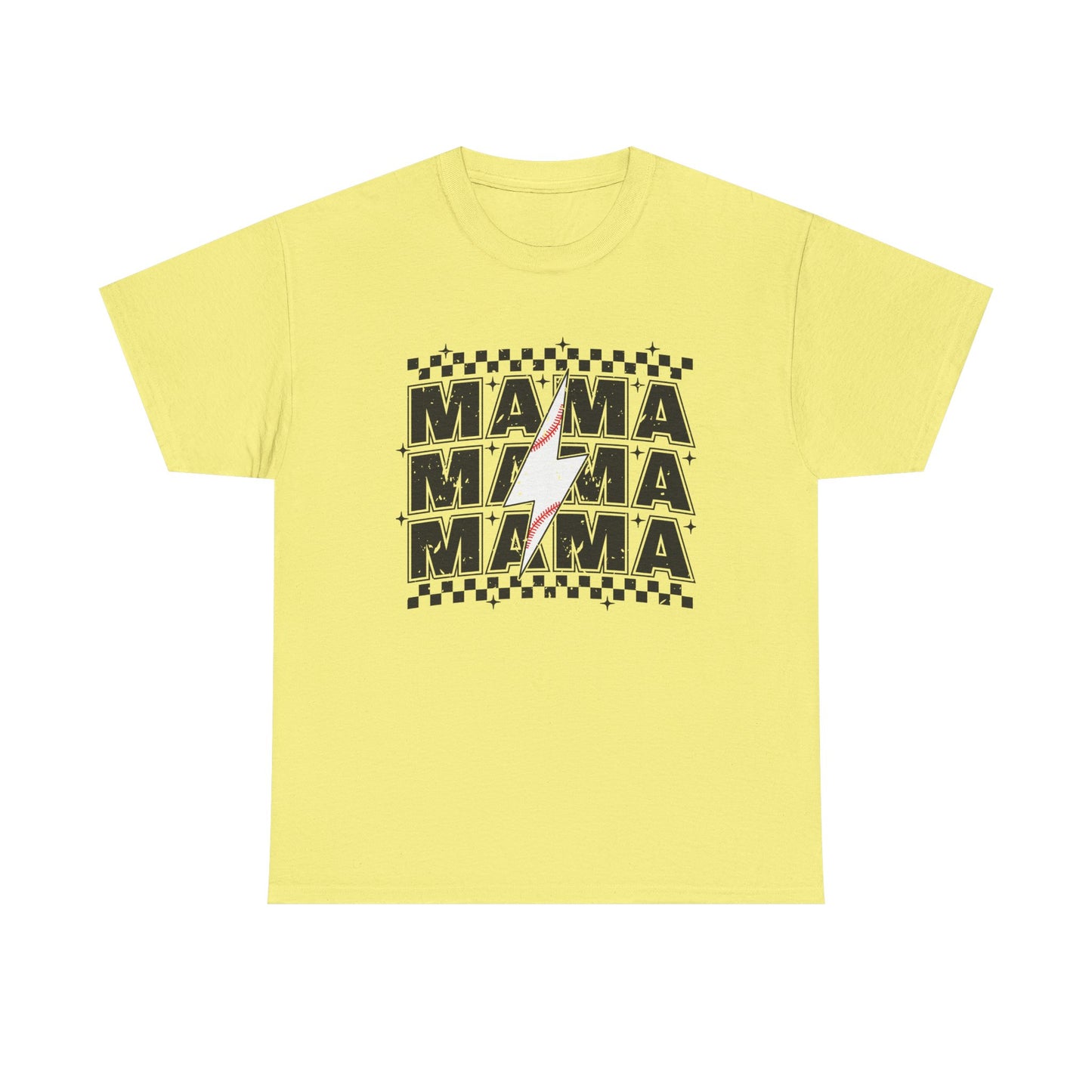 Mama Baseball Tee, Mama lightening bolt baseball t-shirt