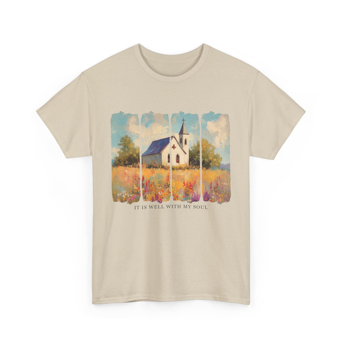 Inspirational Unisex Heavy Cotton Tee - "It Is Well With My Soul" - Faith Shirt, Spiritual Gift, Comfort Tee, Religious