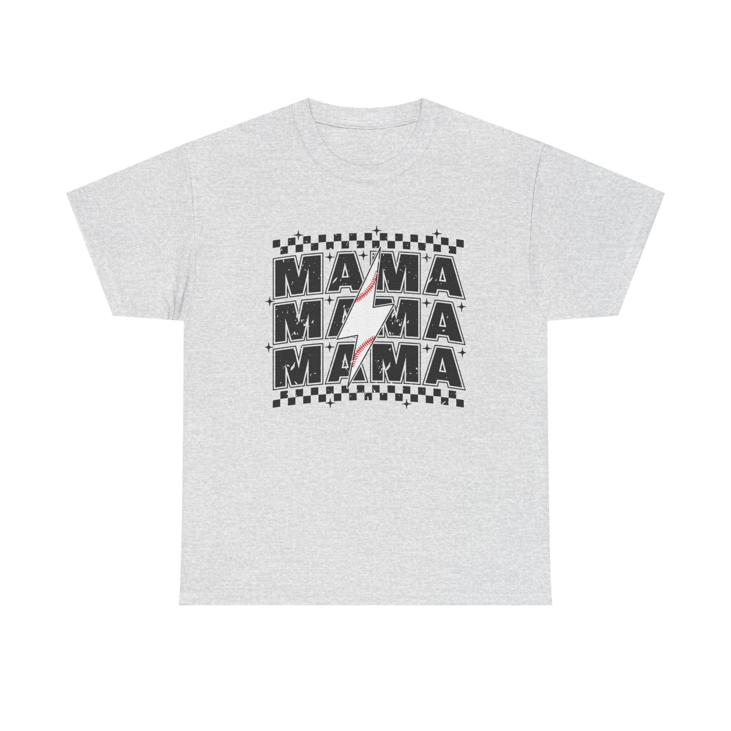 Mama Baseball Tee, Mama lightening bolt baseball t-shirt