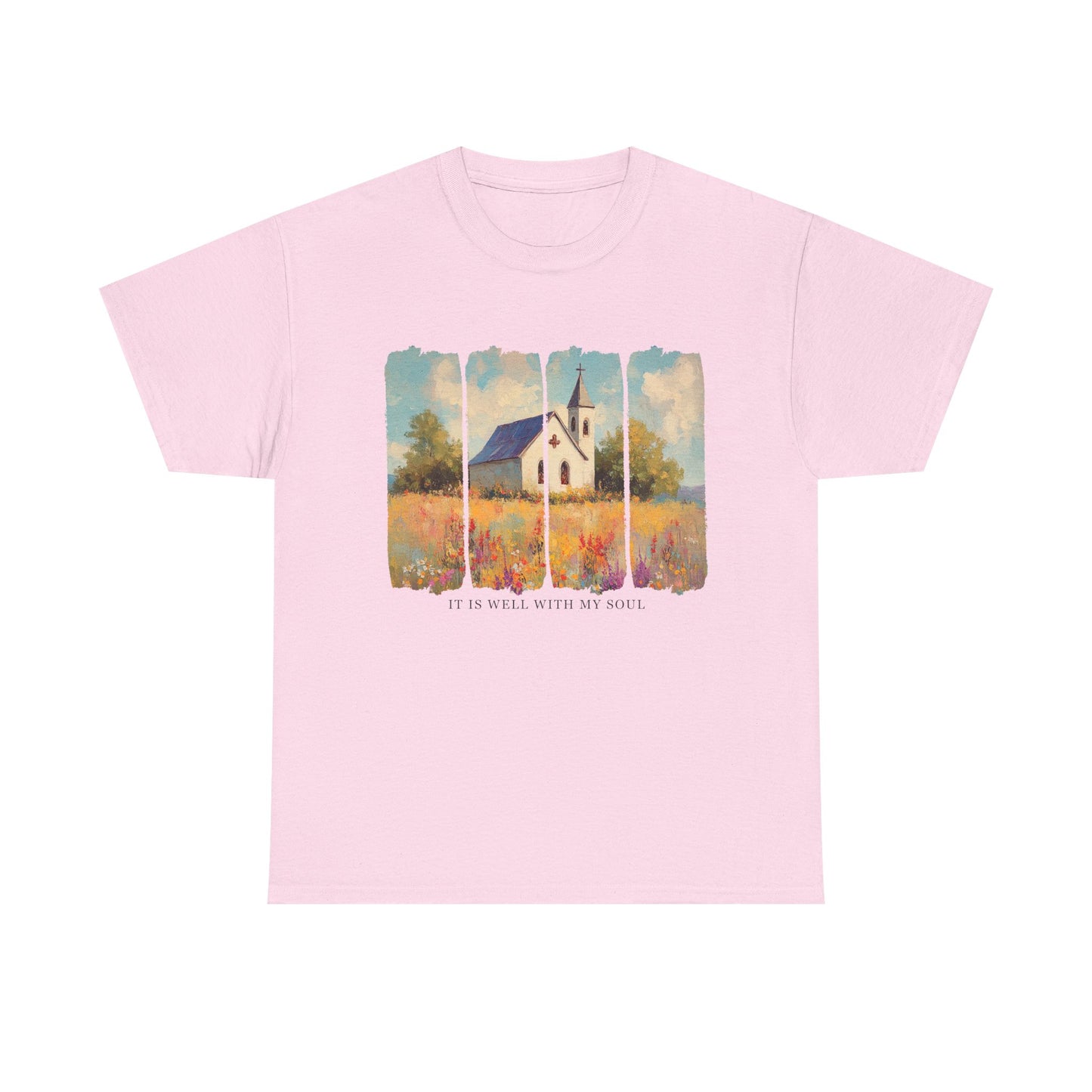 Inspirational Unisex Heavy Cotton Tee - "It Is Well With My Soul" - Faith Shirt, Spiritual Gift, Comfort Tee, Religious