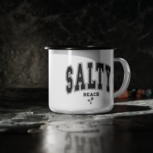 Salty Beach Enamel Camp Coffee Cup