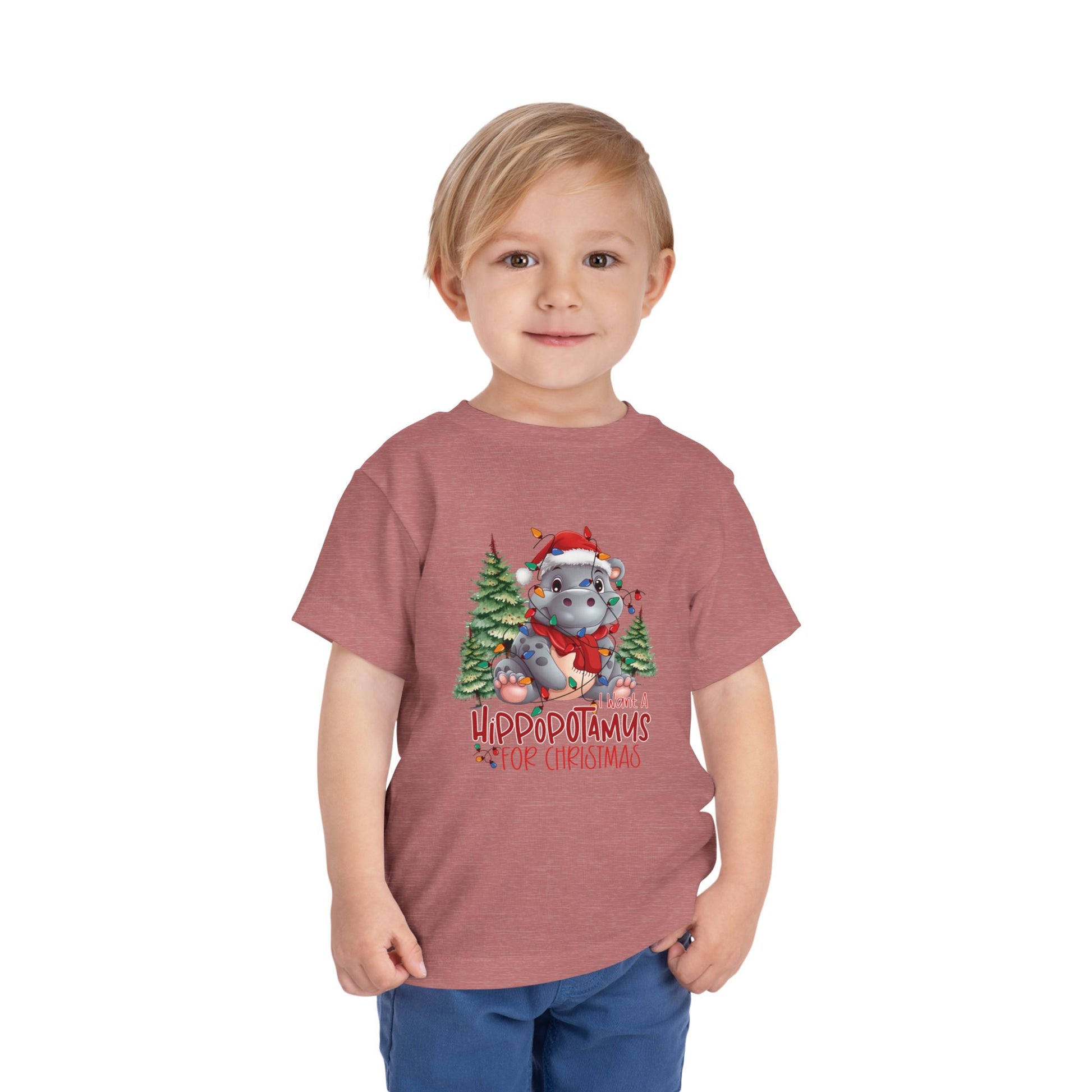 I want a hippopotamus for Christmas Toddler Short Sleeve Tee/ Bella Canvas Soft Toddler tee
