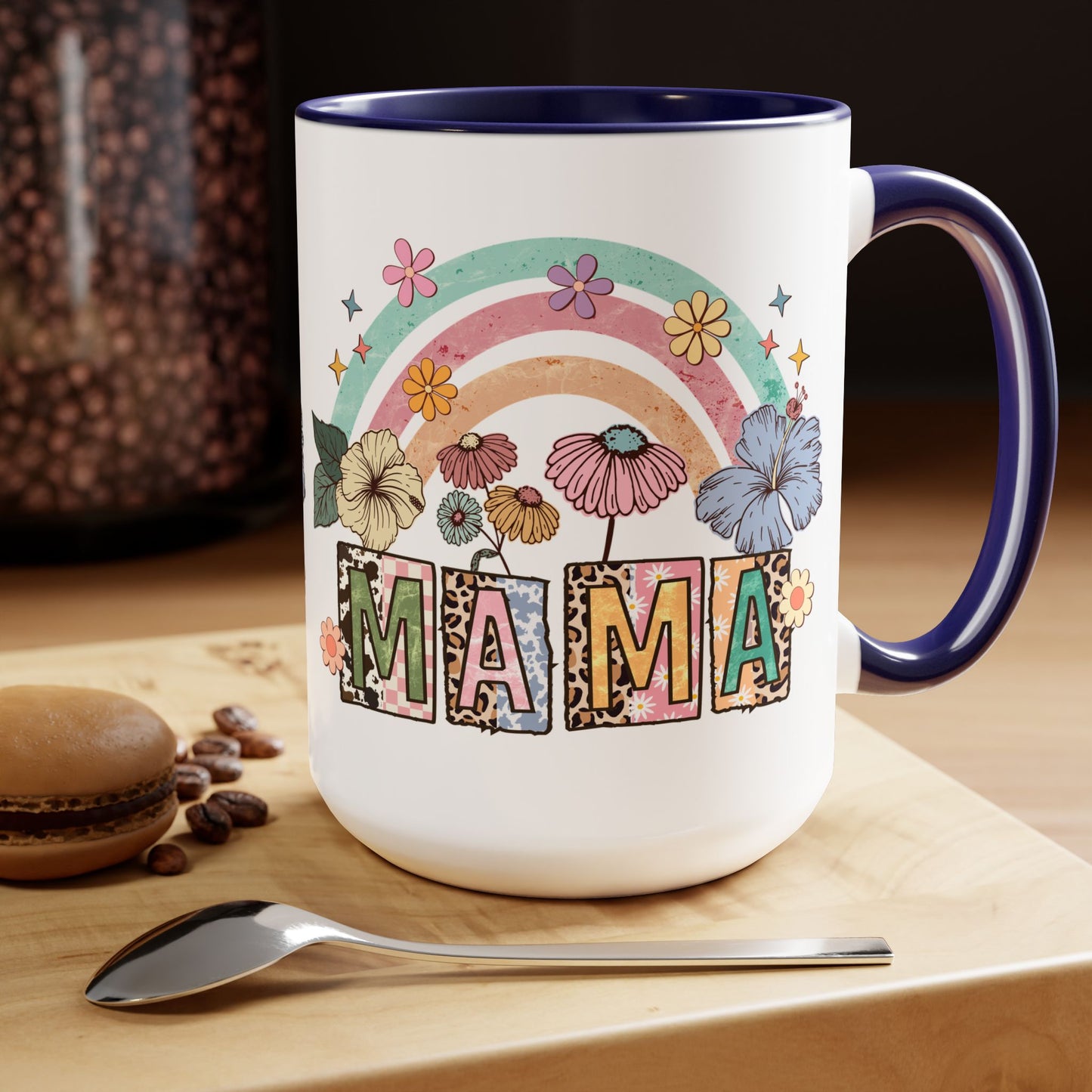 Mama Large Two-Tone Coffee Mugs, 15oz