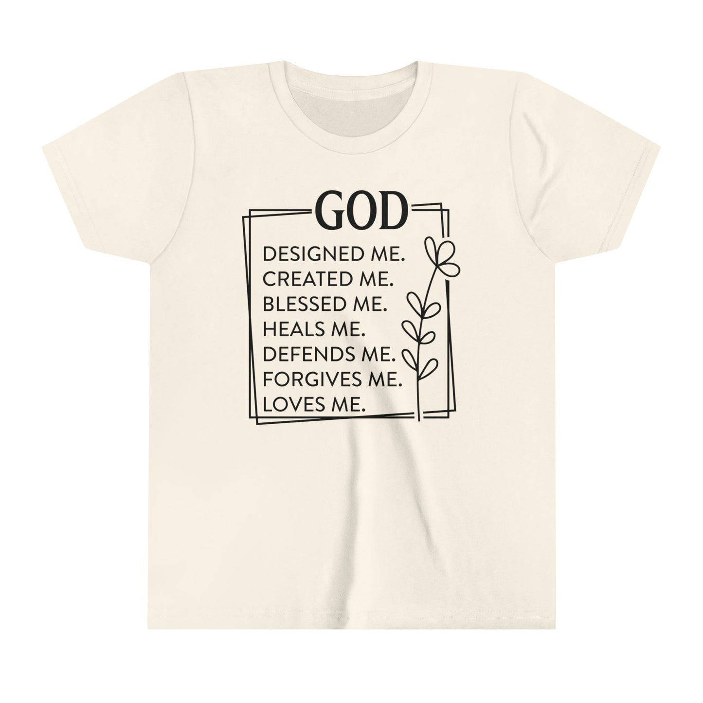 God Created Me Youth Short Sleeve Tee