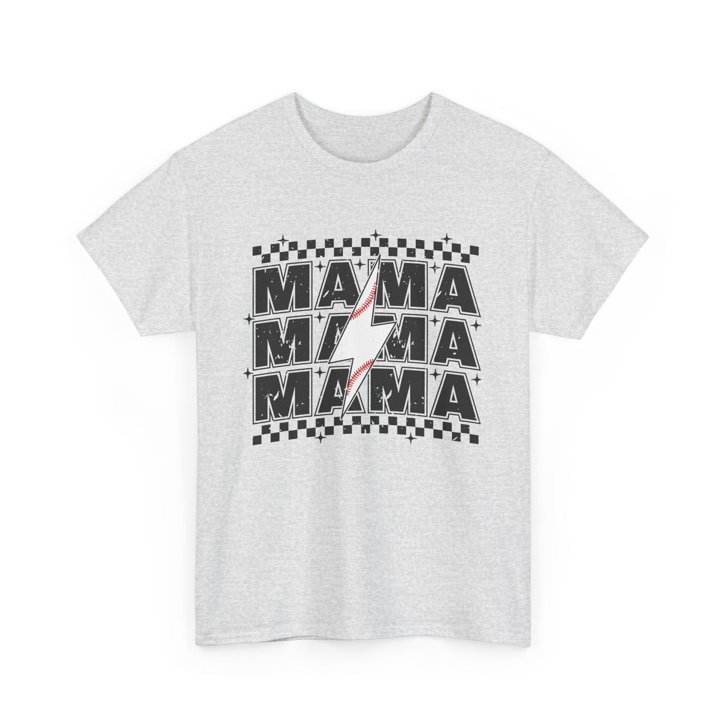 Mama Baseball Tee, Mama lightening bolt baseball t-shirt