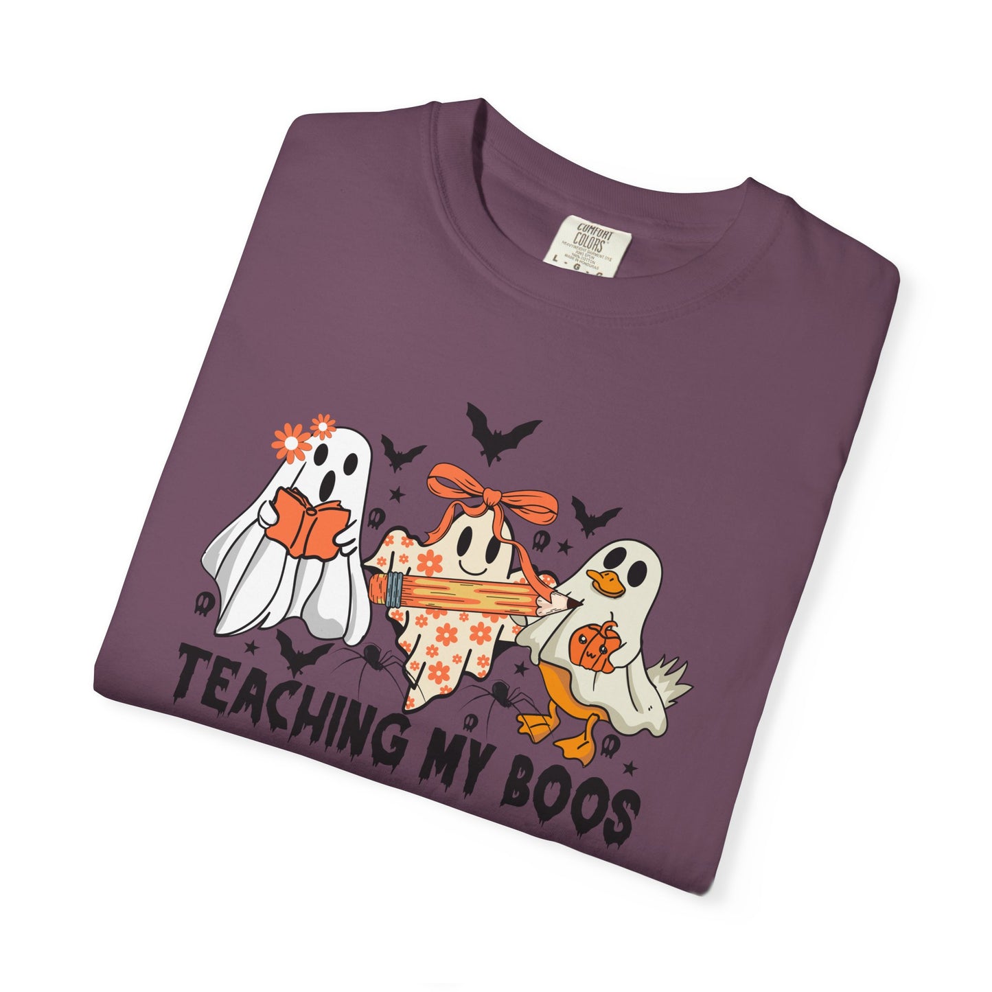 Ghostly Teaching T-Shirt, Halloween Gift, Spooky Tee, Fun Family Shirt, Unisex Cotton Top - Haunted Teacher Apparel