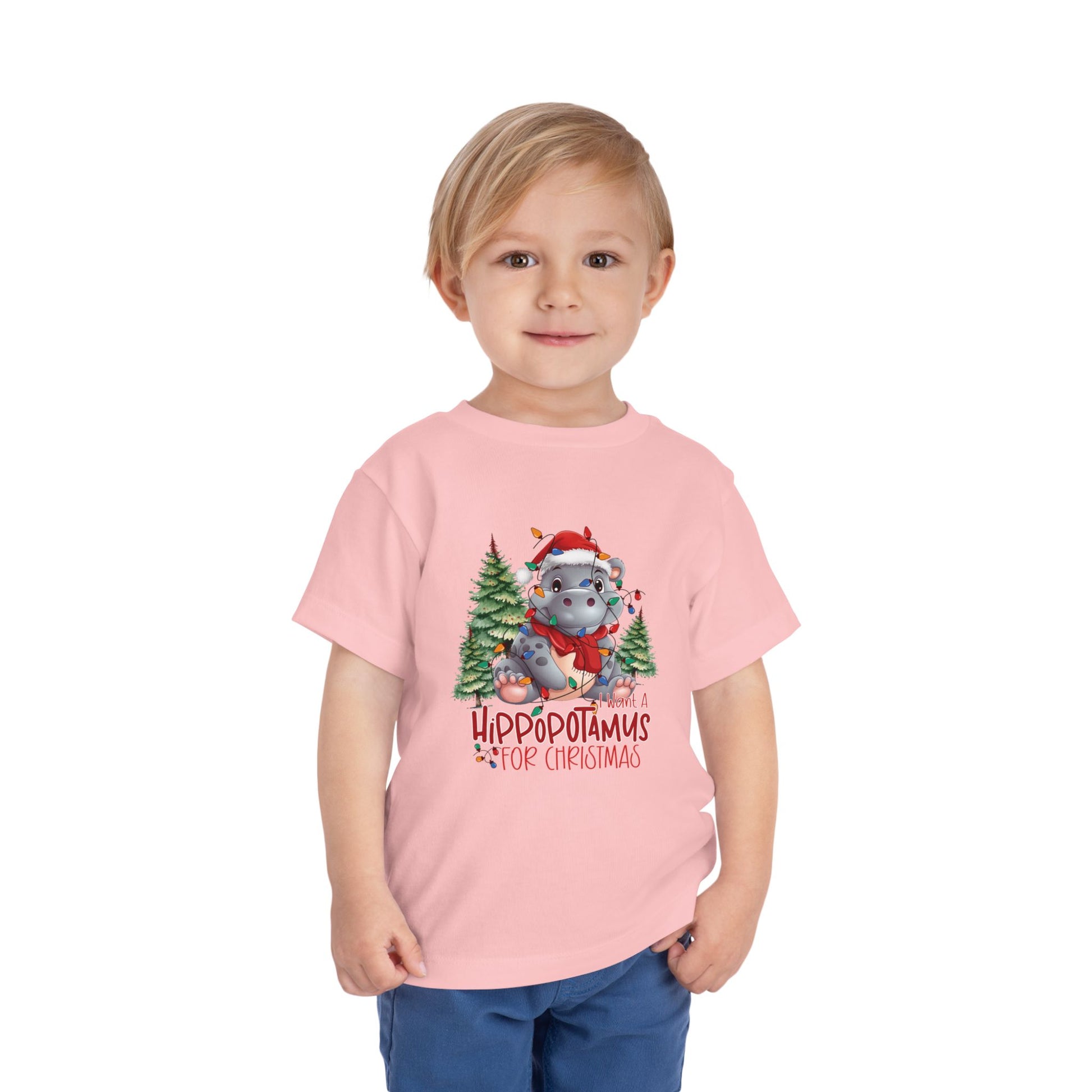 I want a hippopotamus for Christmas Toddler Short Sleeve Tee/ Bella Canvas Soft Toddler tee