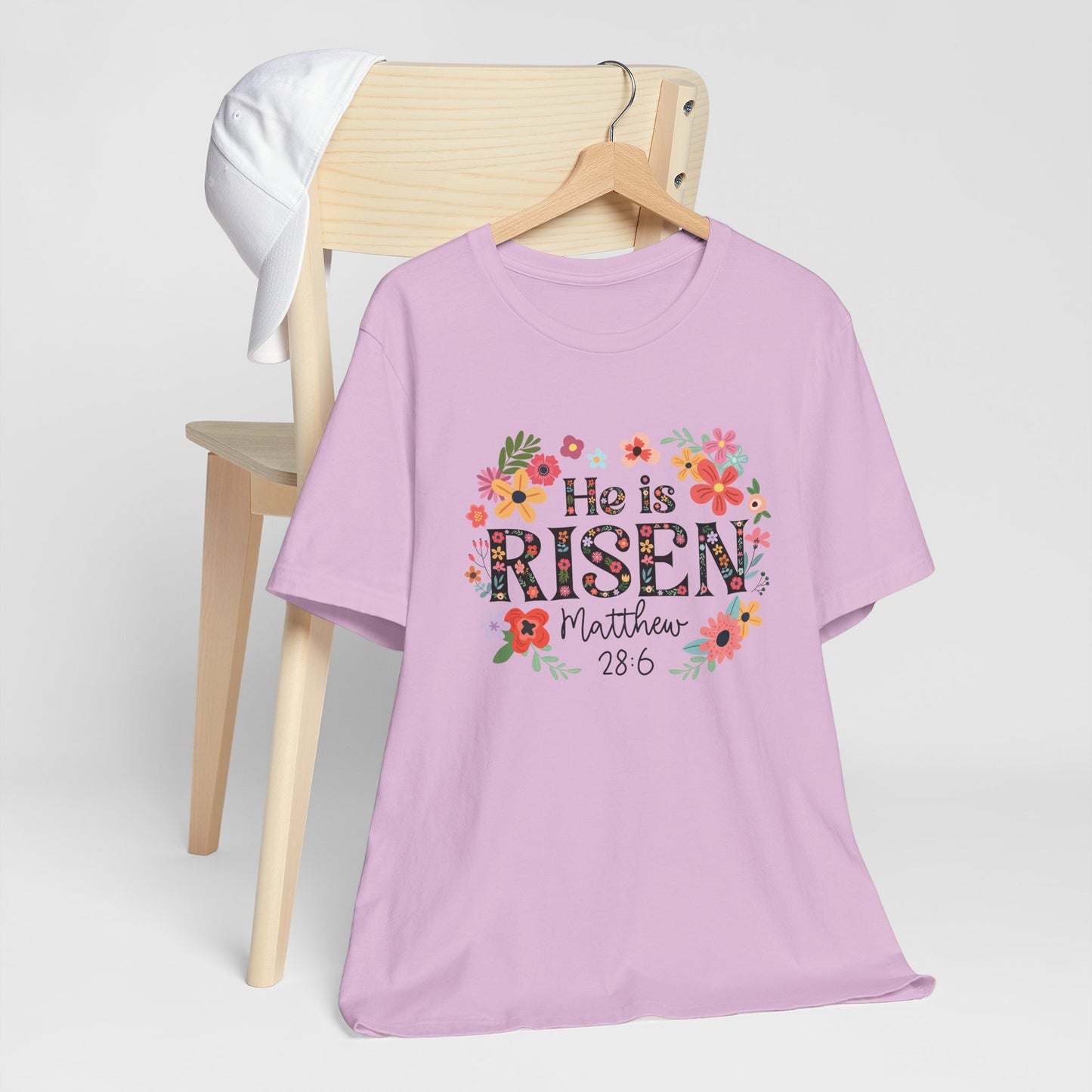 He is Risen Floral Tee, Easter Celebration Shirt, Christian Faith Apparel, Spring Outfit, Inspirational Gift