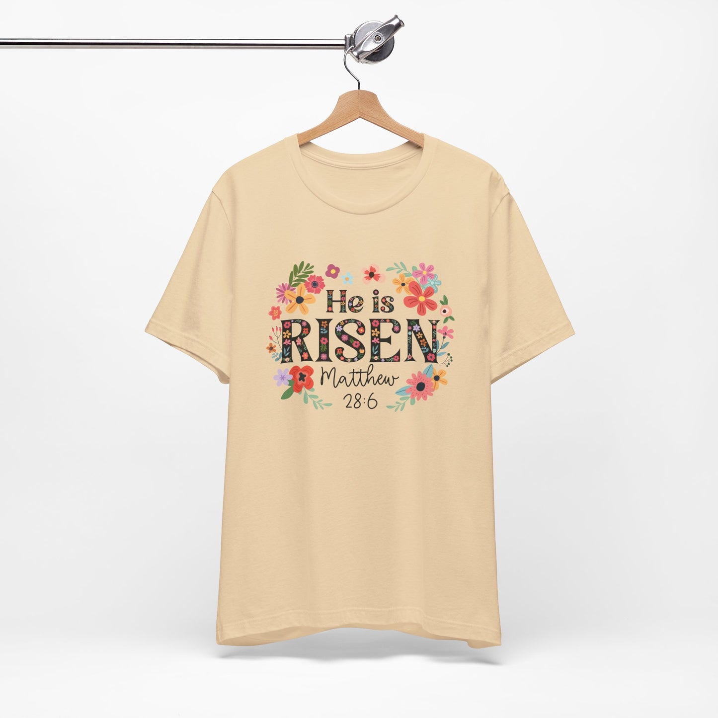 He is Risen Floral Tee, Easter Celebration Shirt, Christian Faith Apparel, Spring Outfit, Inspirational Gift