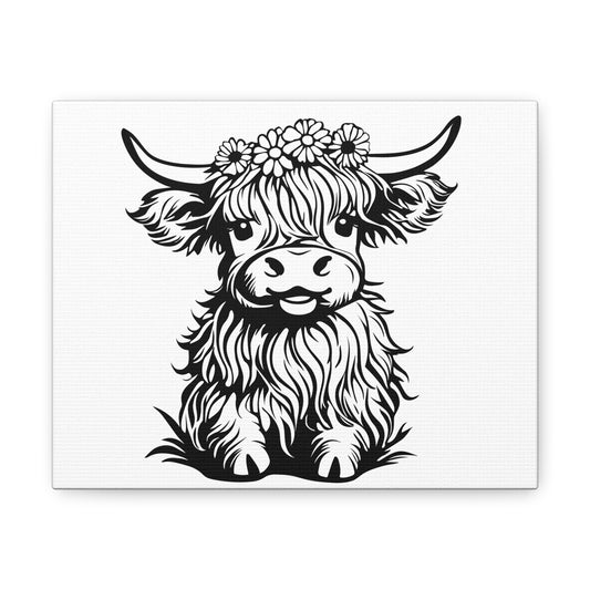 Baby Highland Cow Canvas