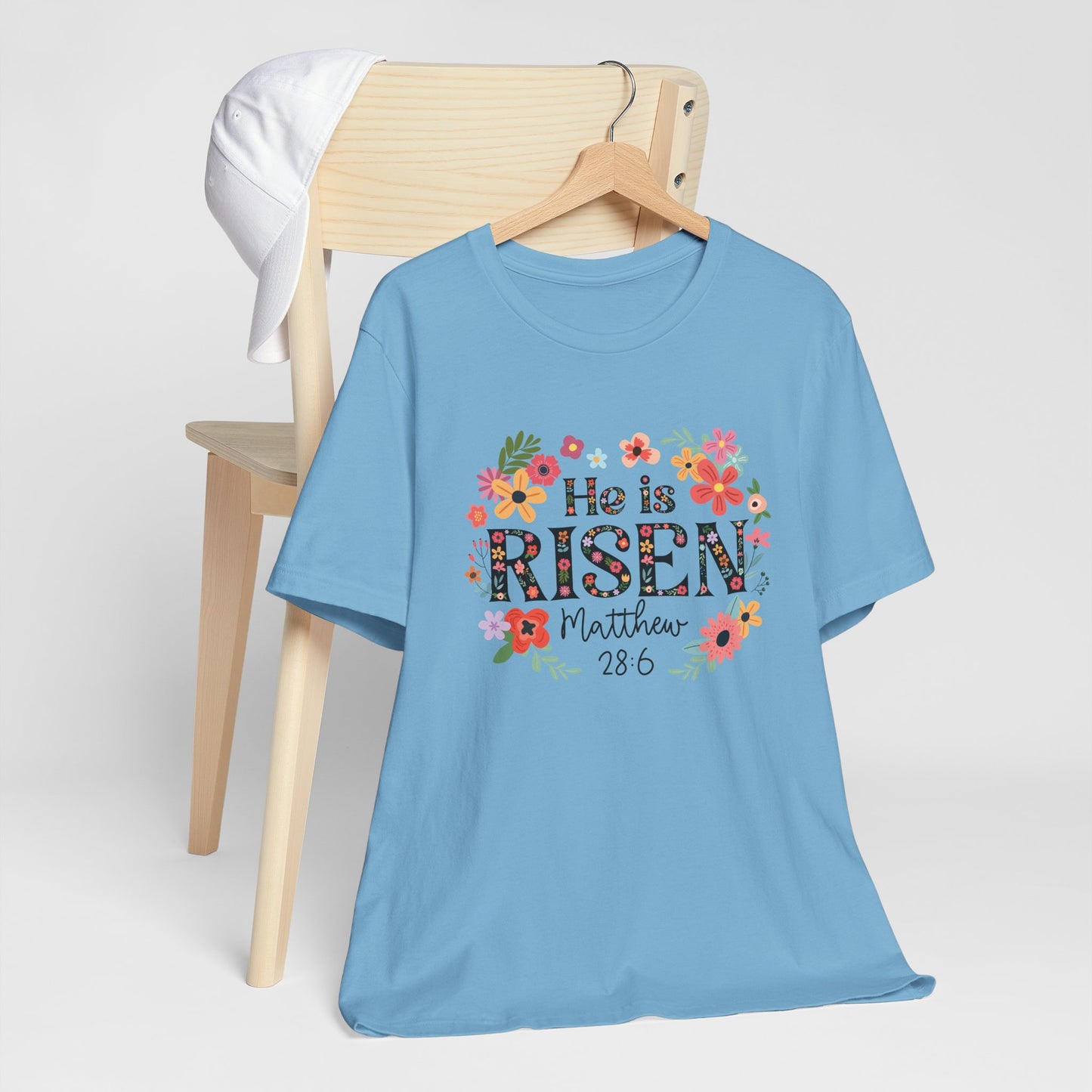 He is Risen Floral Tee, Easter Celebration Shirt, Christian Faith Apparel, Spring Outfit, Inspirational Gift