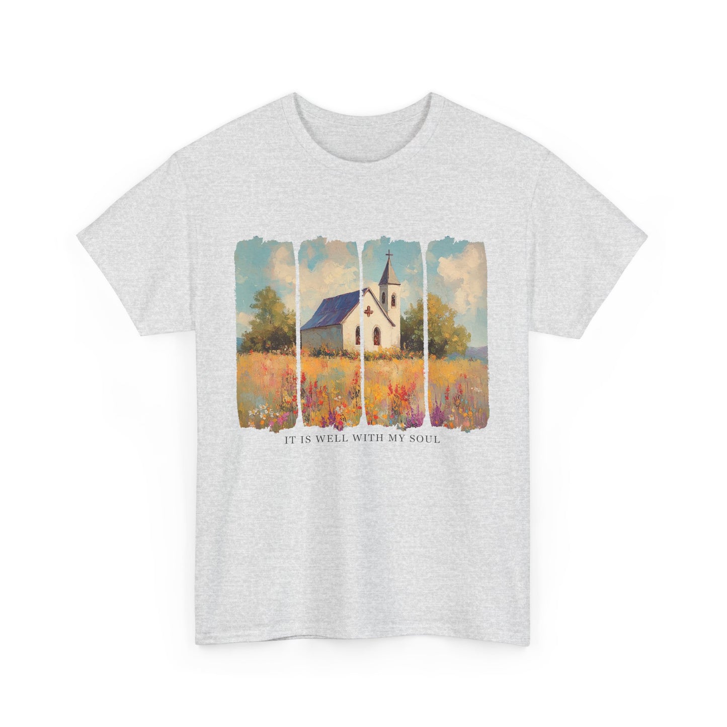 Inspirational Unisex Heavy Cotton Tee - "It Is Well With My Soul" - Faith Shirt, Spiritual Gift, Comfort Tee, Religious