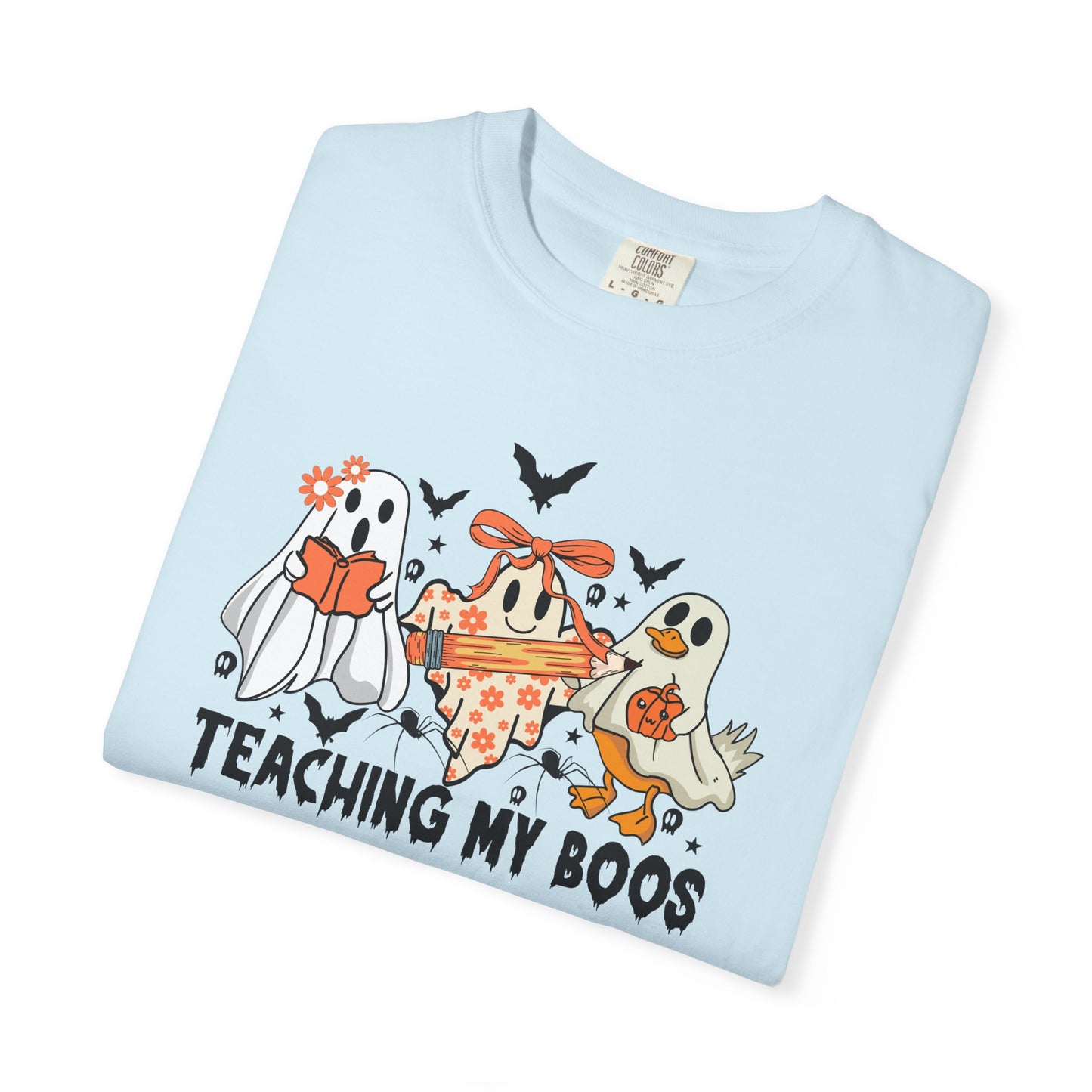 Ghostly Teaching T-Shirt, Halloween Gift, Spooky Tee, Fun Family Shirt, Unisex Cotton Top - Haunted Teacher Apparel