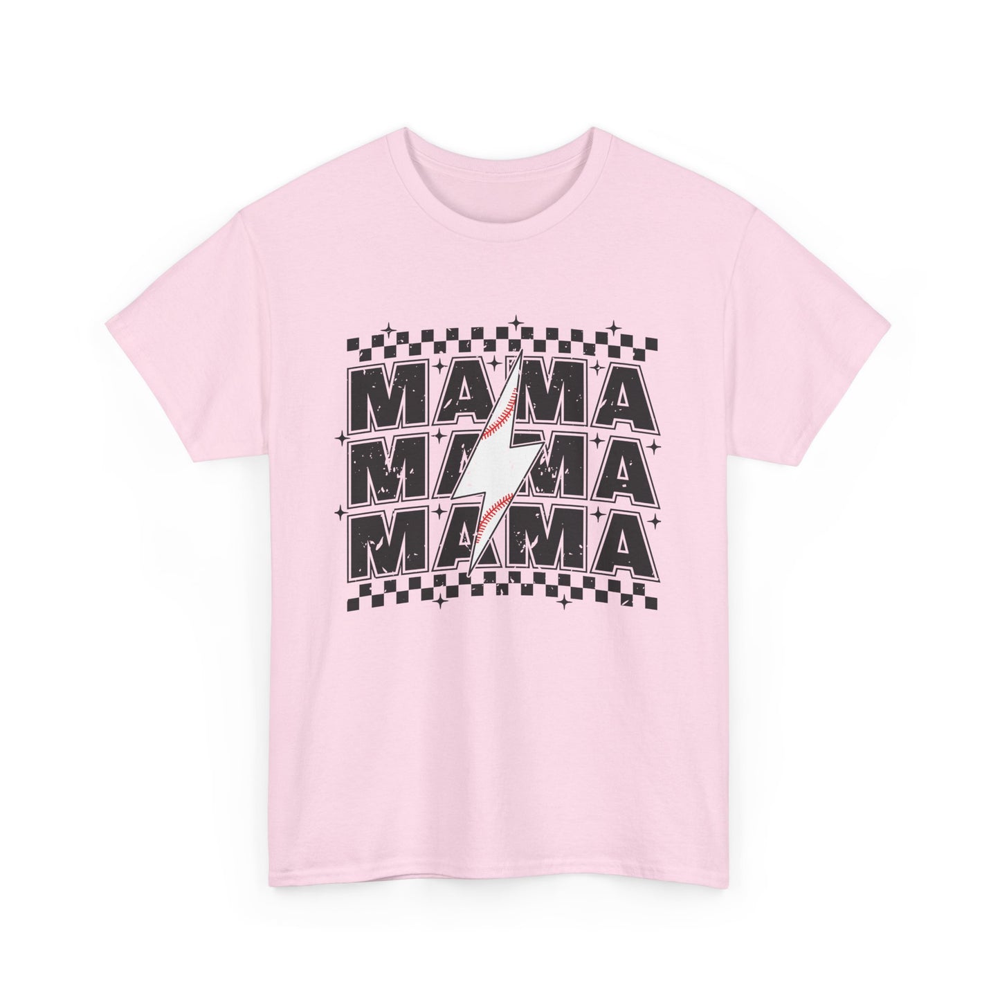 Mama Baseball Tee, Mama lightening bolt baseball t-shirt