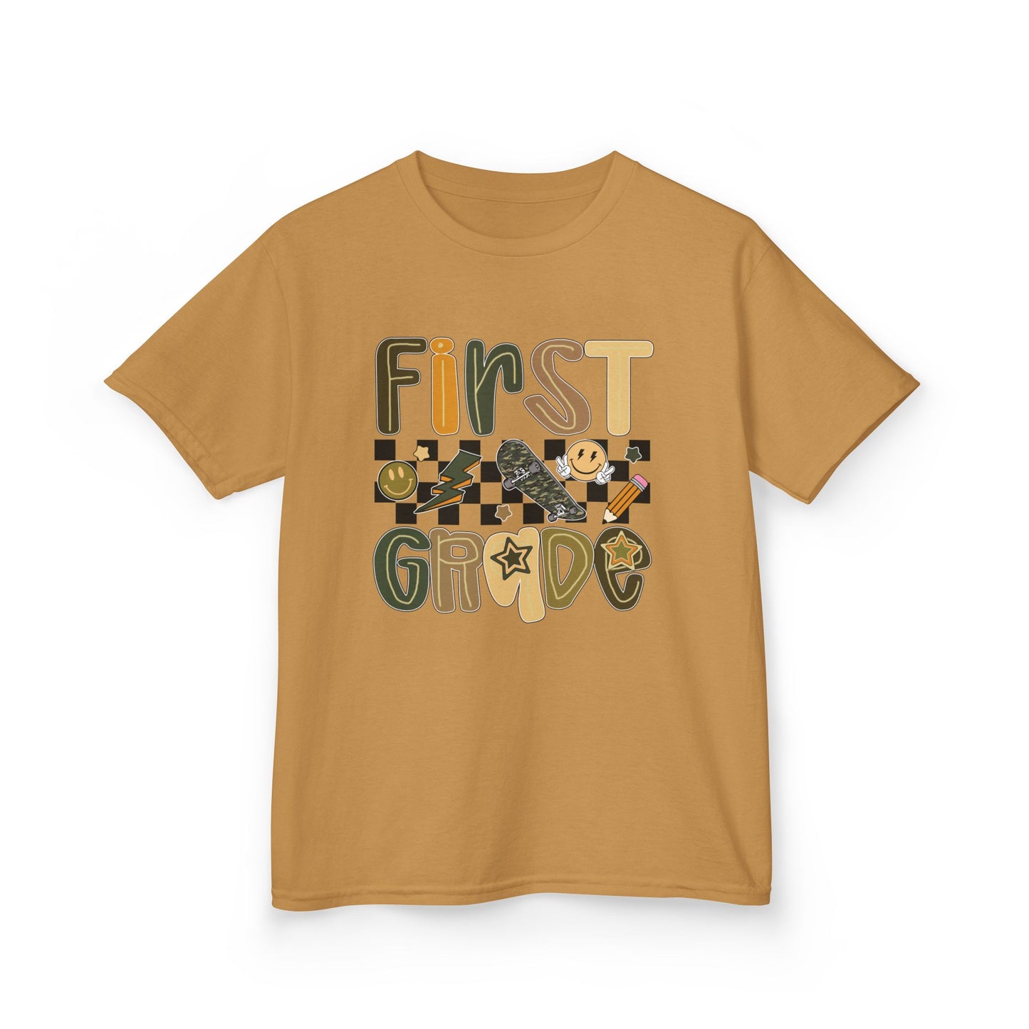 First Grade Kids Tee, Fun Children's Shirt, Back to School Apparel, Gift for Students, Classroom Wear, Summer Camp T-Shirt