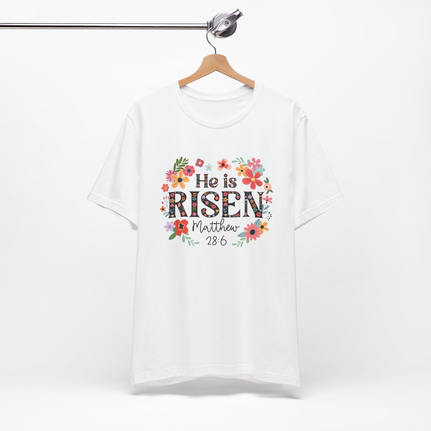 He is Risen Floral Tee, Easter Celebration Shirt, Christian Faith Apparel, Spring Outfit, Inspirational Gift