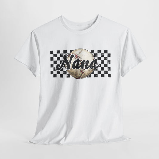 Personalized Baseball Nana Tee, Unisex Heavy Cotton Shirt for Grandparents, Sports Gift, Soft Tee for Mother's Day, Birthday Celebration