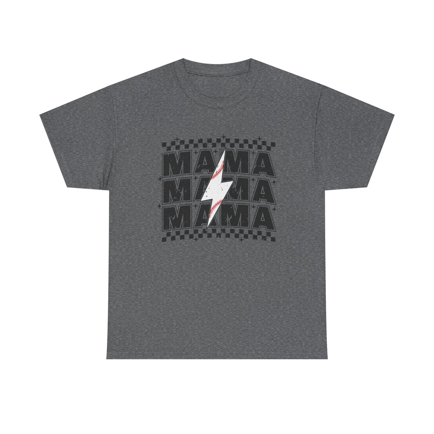 Mama Baseball Tee, Mama lightening bolt baseball t-shirt