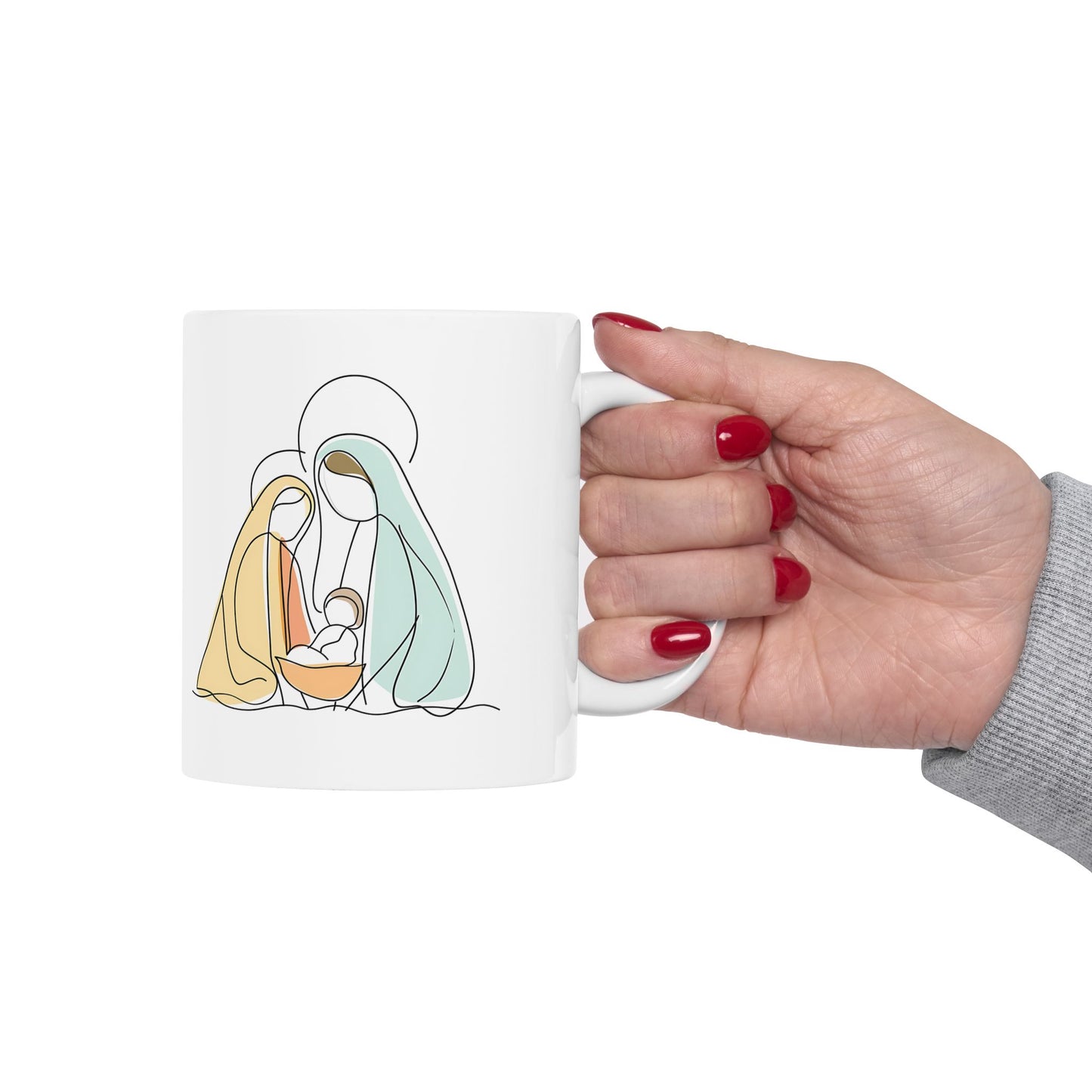 Nativity Scene Ceramic Mug, (11oz, 15oz)/Nativity Mug/Nativity Scene