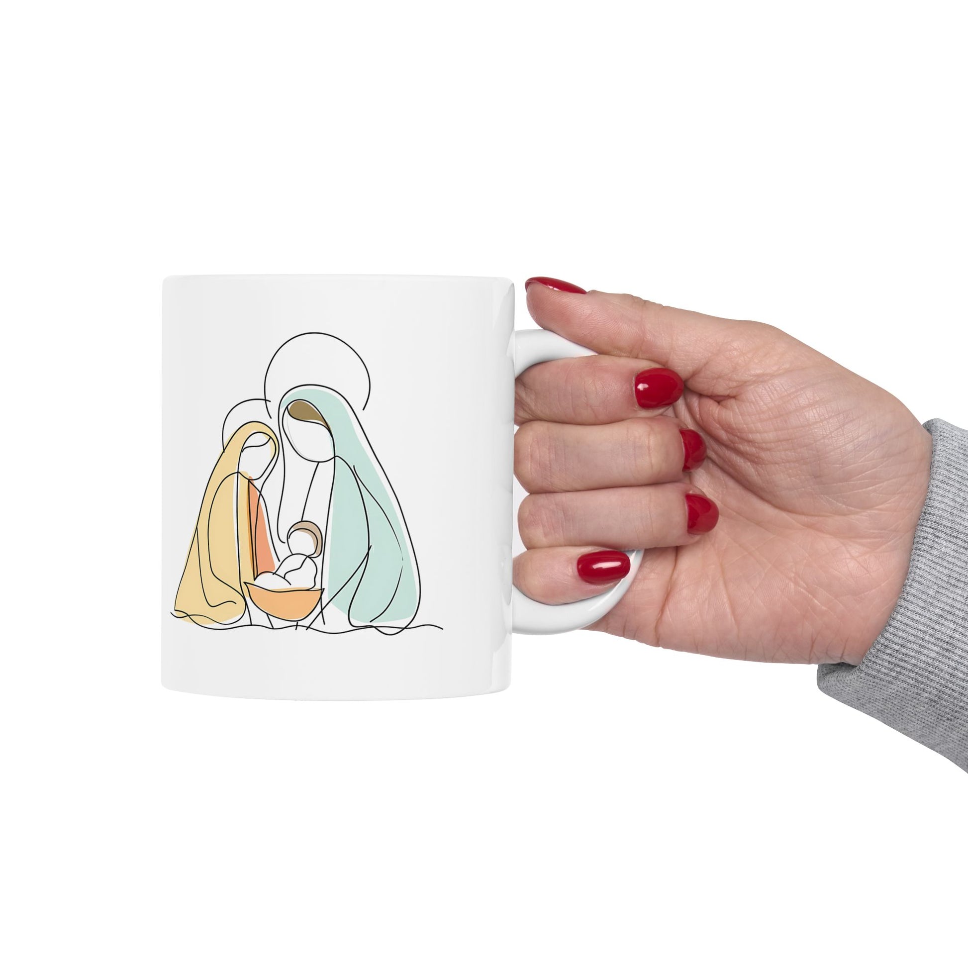 Nativity Scene Ceramic Mug, (11oz, 15oz)/Nativity Mug/Nativity Scene