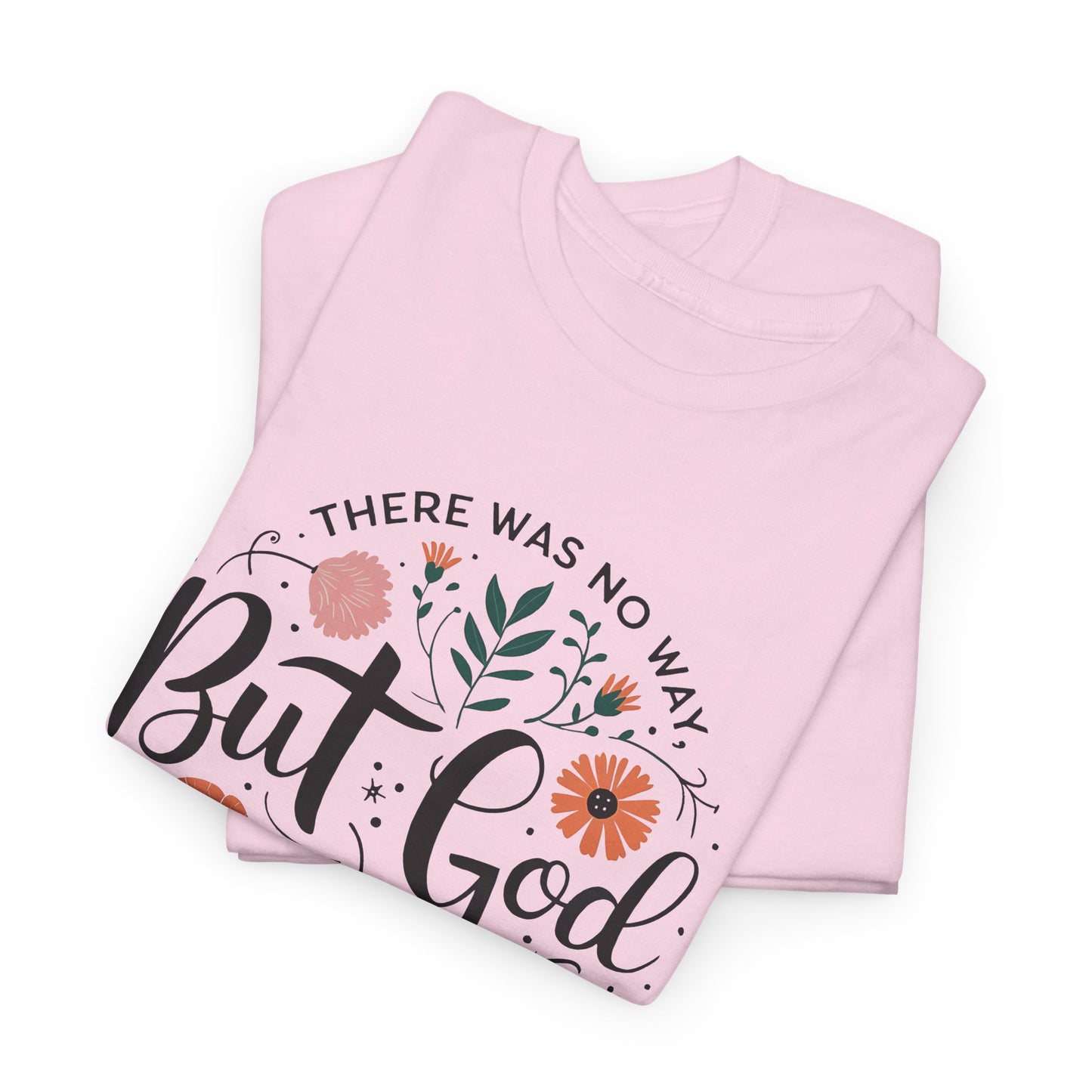 Inspirational Unisex Heavy Cotton Tee - "But God" Floral Design, Christian Gift, Faith Tee, Motivational Shirt, Casual Wear